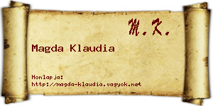 Magda Klaudia névjegykártya